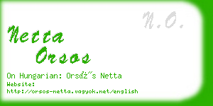 netta orsos business card